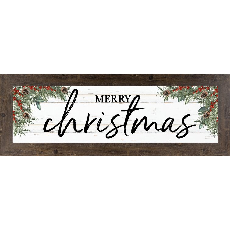 The Holiday Aisle® Merry Christmas Sign Evergreen Winter Framed Art And Reviews Wayfair Canada 9637